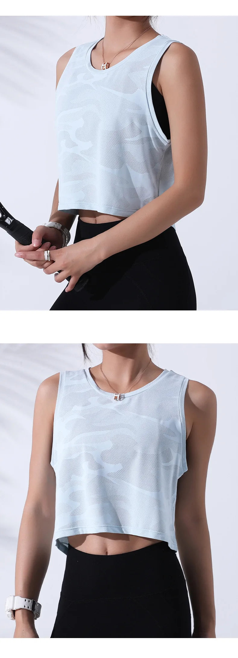 Women Camouflage Running Vest Fitness Crop Top Sleeveless Mesh Yoga Shirts Breathable Workout Gym Tank Tops Female Sportswear - yourelevatedwellness