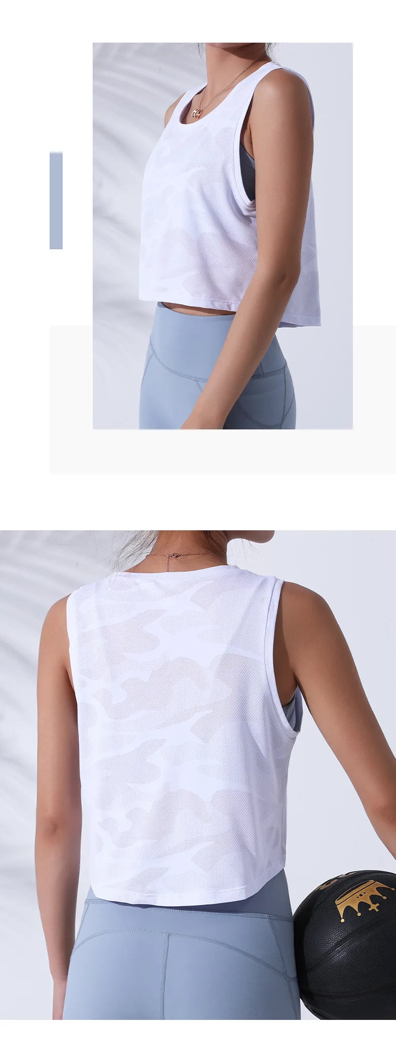 Women Camouflage Running Vest Fitness Crop Top Sleeveless Mesh Yoga Shirts Breathable Workout Gym Tank Tops Female Sportswear - yourelevatedwellness