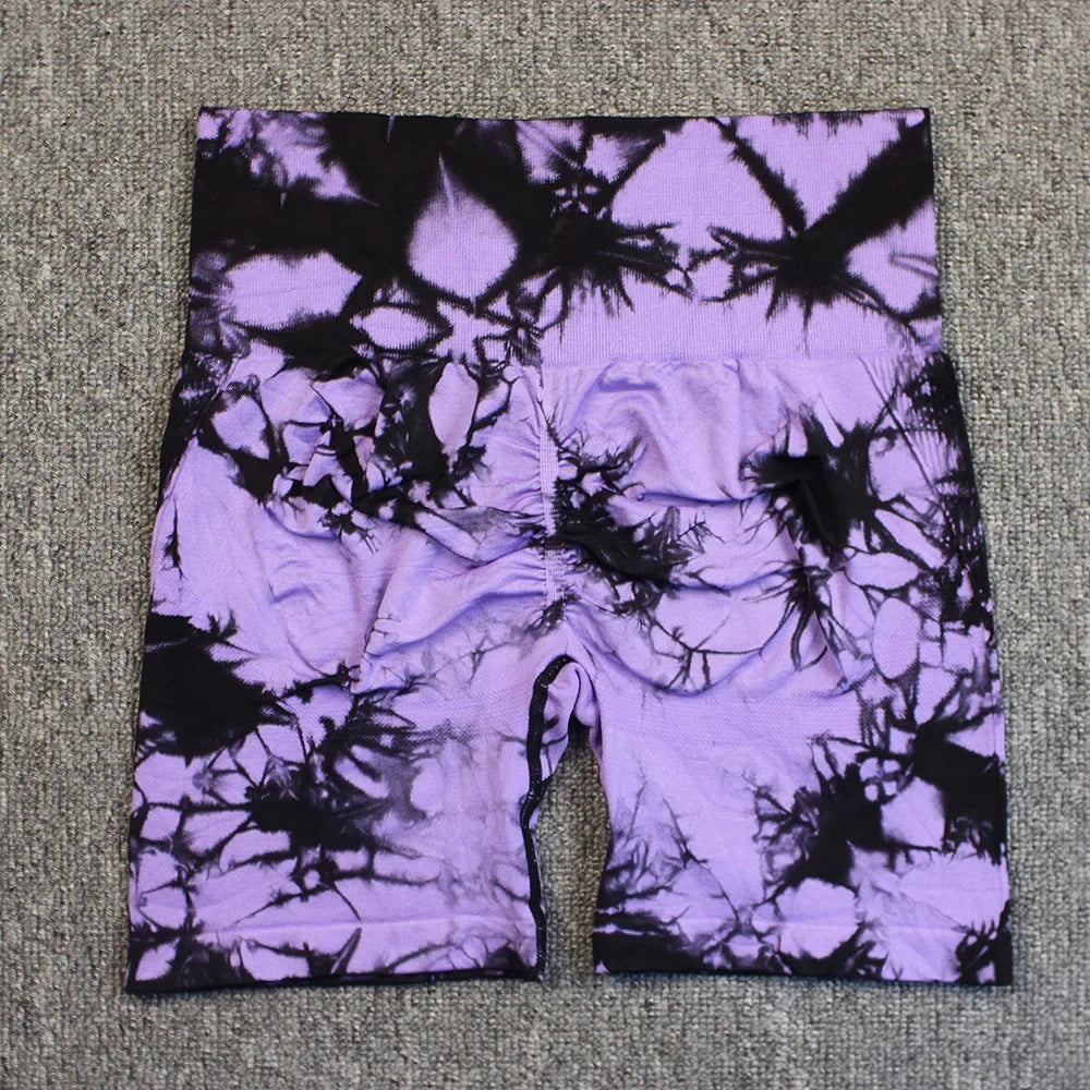 Women’s High-Waisted Tie-Dye Yoga Shorts - yourelevatedwellness