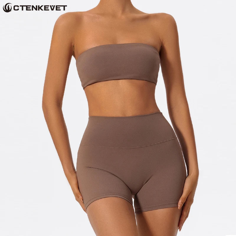 Women’s 2-Piece Strapless Fitness Set - yourelevatedwellness