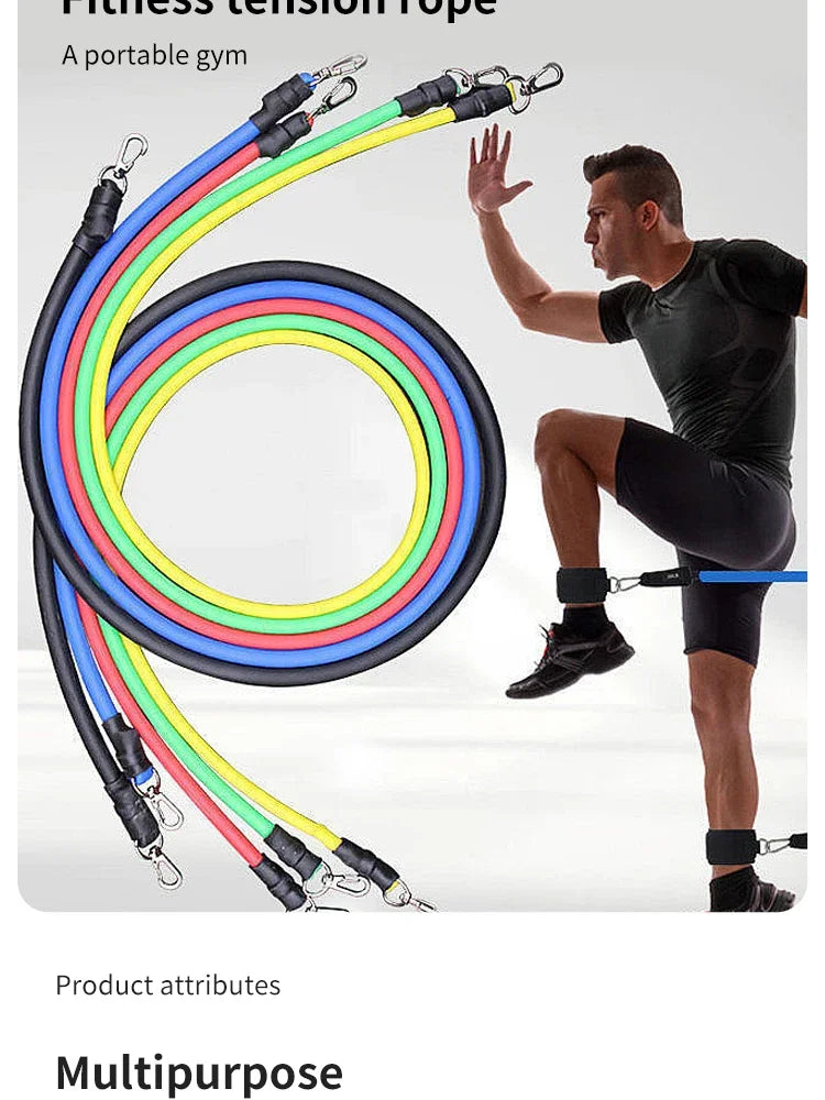 11-Piece Resistance Training Strap Set – Home Gym Fitness Bands - yourelevatedwellness