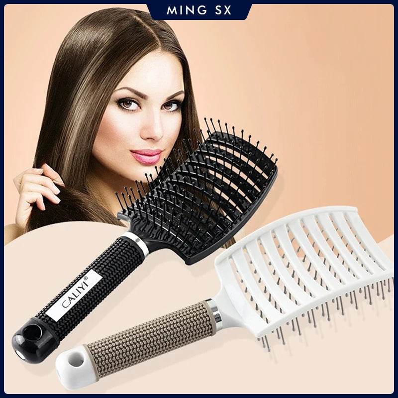 Hair Comb Brush Professional Curved Vented Brush for Faster Blow Drying Paddle Detangling Brush for Wet Dry Curly Straight Hair yourelevatedwellness