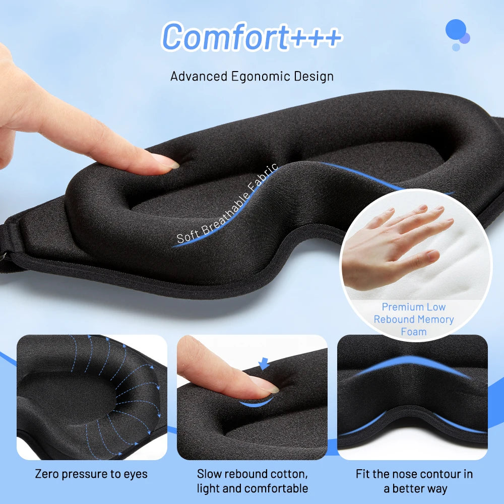 3D Memory Foam Sleep Mask Eye Cover - yourelevatedwellness