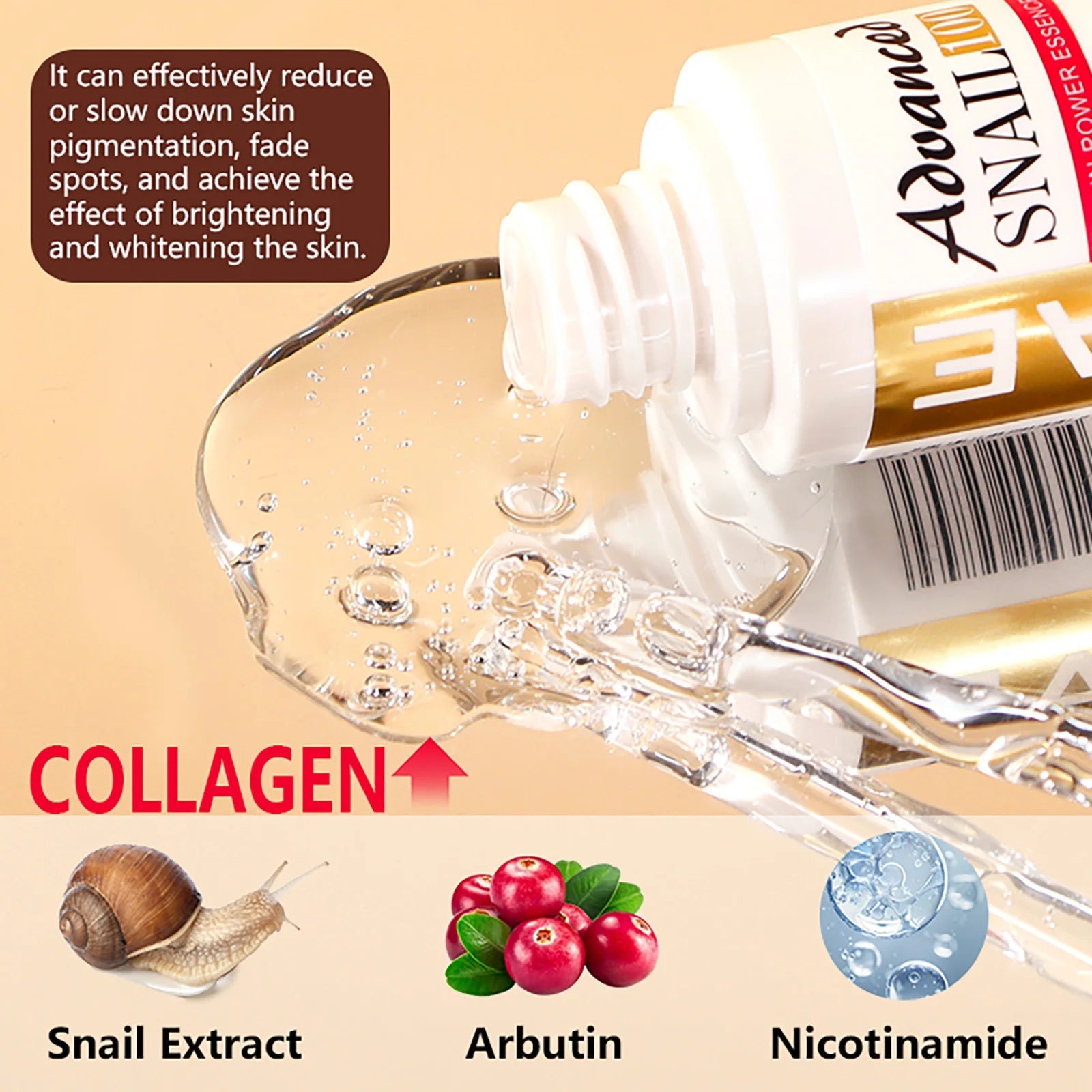 Advanced Snail 100% Mucin Power Essence, Brightening and Firming Skin, Anti-Aging, Reduce Dark Spots, Wrinkles, With Collagen yourelevatedwellness