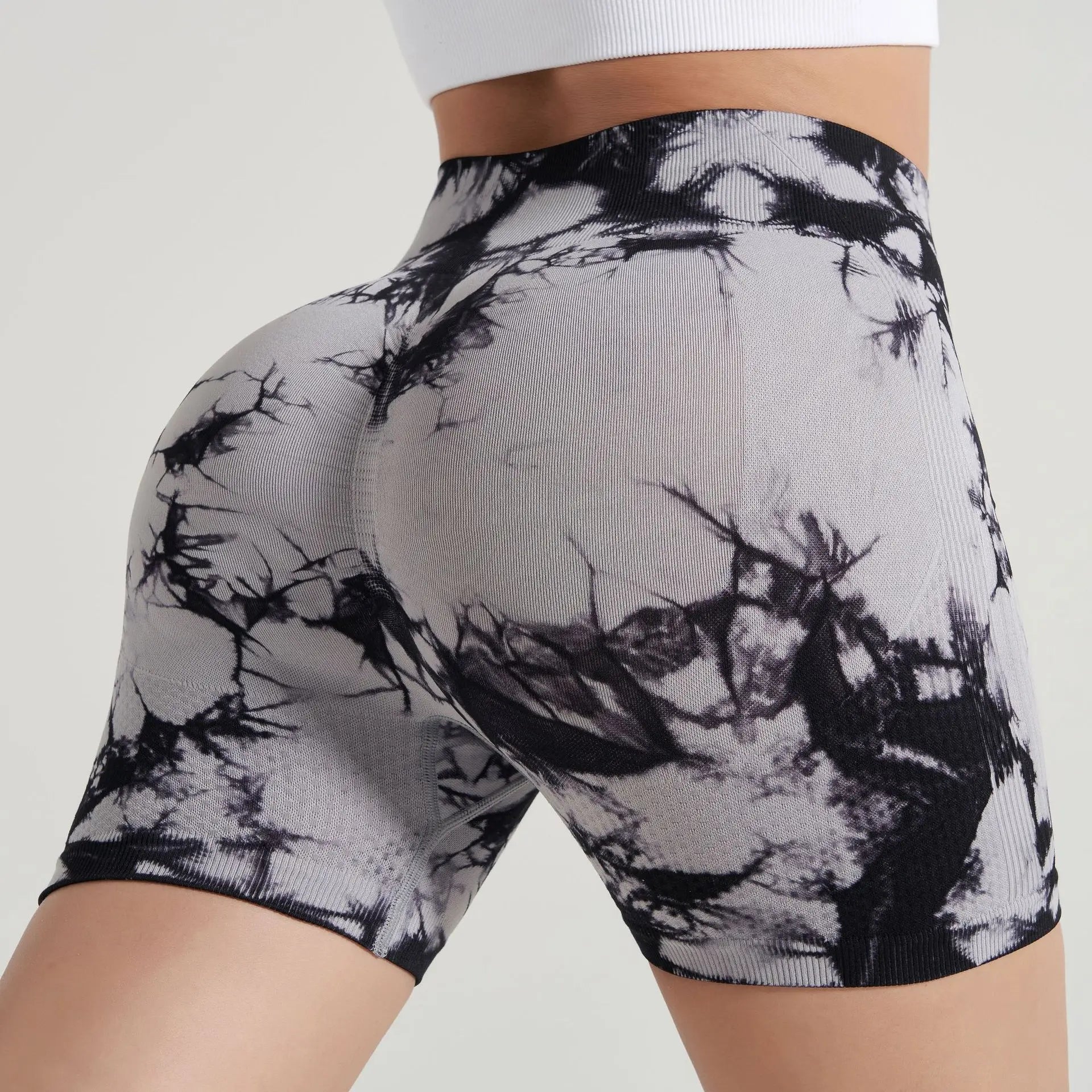 Women’s High-Waisted Tie-Dye Yoga Shorts - yourelevatedwellness