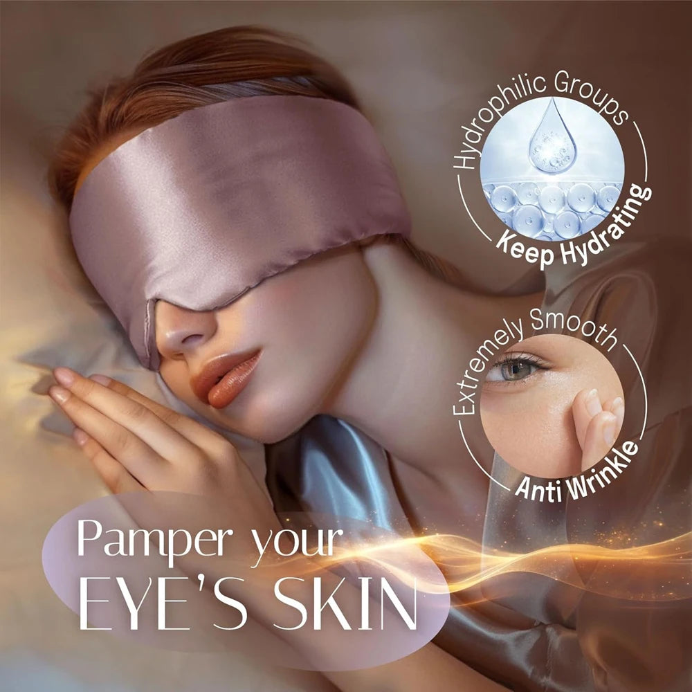 100% Mulberry Silk Sleep Mask Eyepatch - yourelevatedwellness