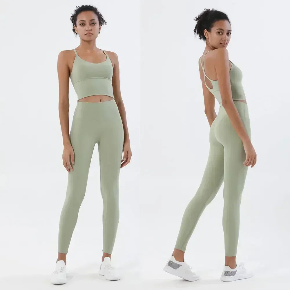 Women’s 2-Piece Gym Set – Sports Bra & Leggings - yourelevatedwellness