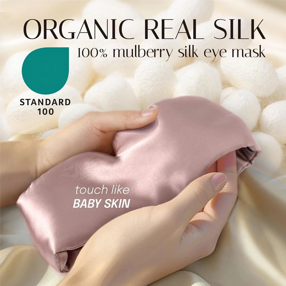 100% Mulberry Silk Sleep Mask Eyepatch - yourelevatedwellness