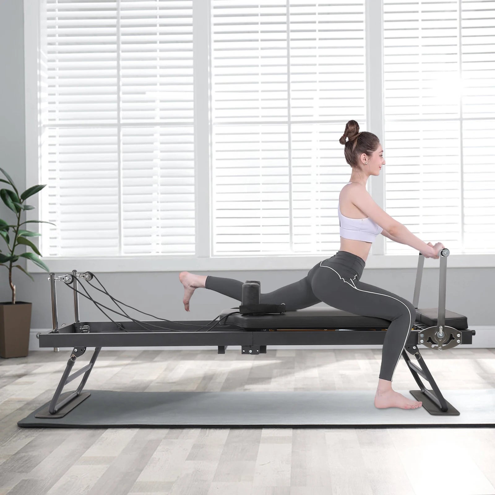 Foldable Steel Pilates Reformer Machine - yourelevatedwellness