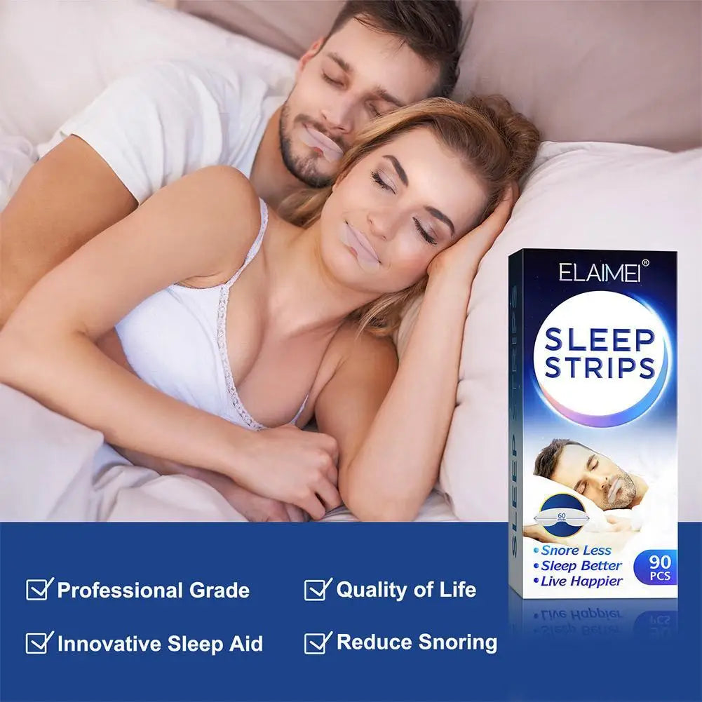 90pcs Anti-Snoring Mouth Tape Sleep Strips - yourelevatedwellness