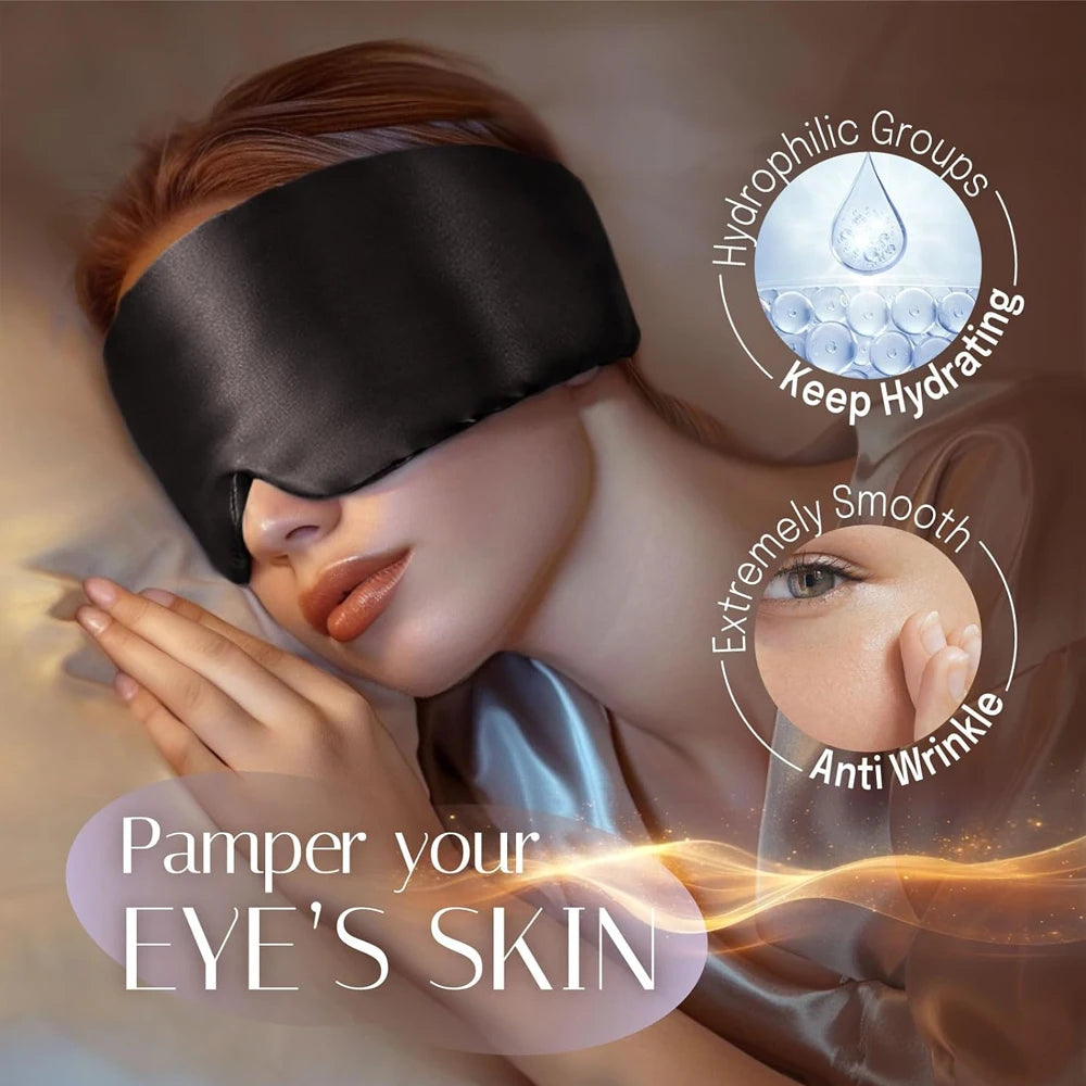 100% Mulberry Silk Sleep Mask Eyepatch - yourelevatedwellness