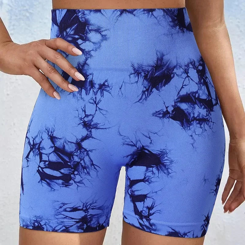 Women’s High-Waisted Tie-Dye Yoga Shorts - yourelevatedwellness