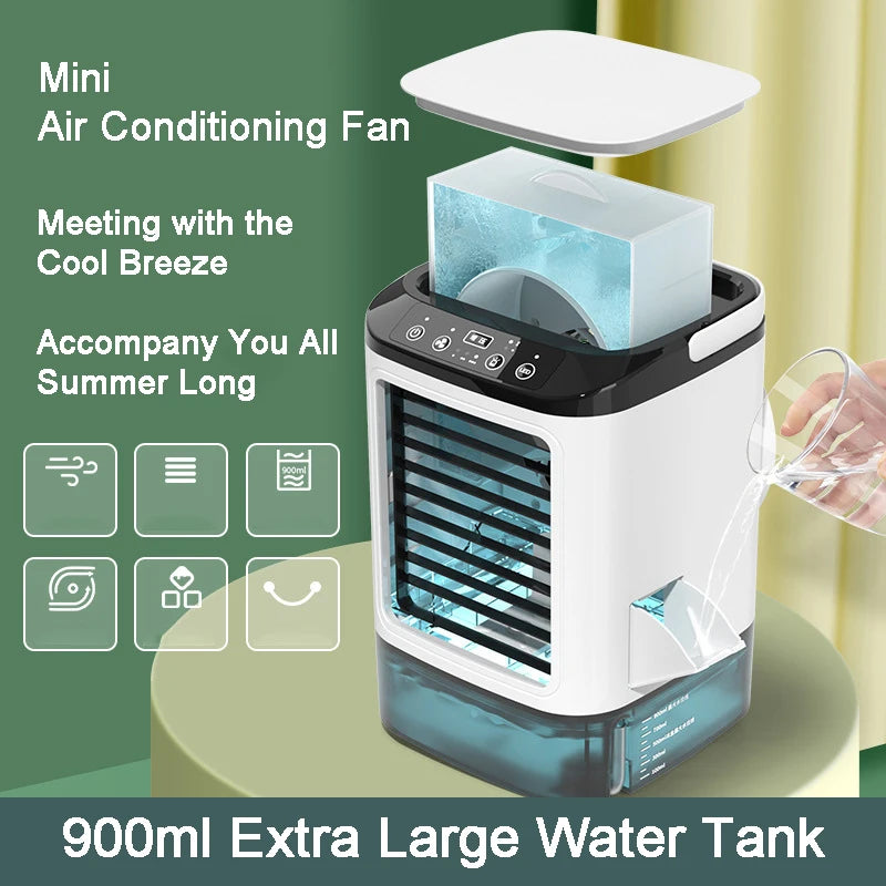 Desktop Air Conditioner Fan – Portable Ultrasonic Air Cooler with Night Light - yourelevatedwellness