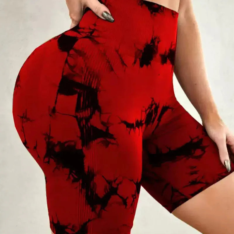Women’s High-Waisted Tie-Dye Yoga Shorts - yourelevatedwellness