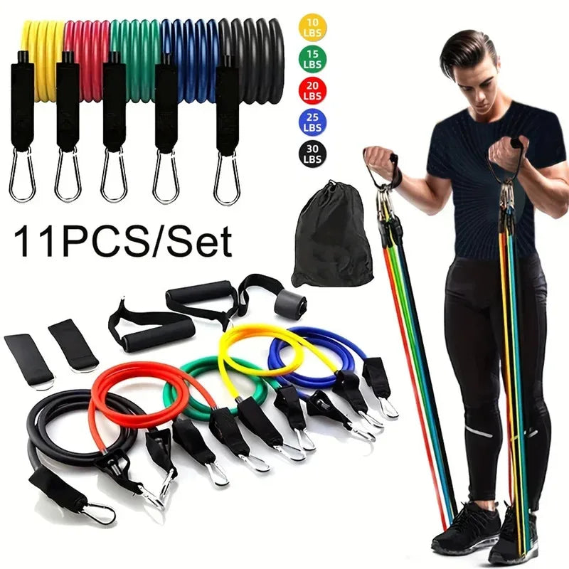 11-Piece Resistance Training Strap Set – Home Gym Fitness Bands - yourelevatedwellness