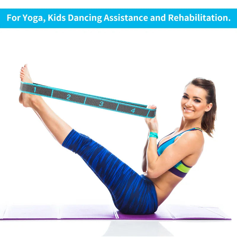 Elastic Yoga & Stretching Strap with Loops - yourelevatedwellness