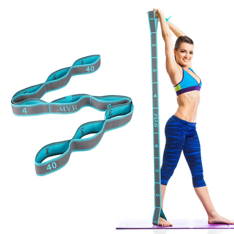 Elastic Yoga & Stretching Strap with Loops - yourelevatedwellness