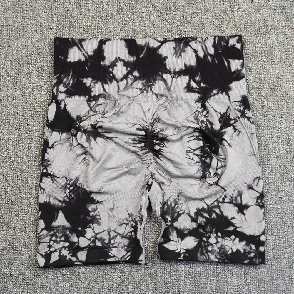 Women’s High-Waisted Tie-Dye Yoga Shorts - yourelevatedwellness