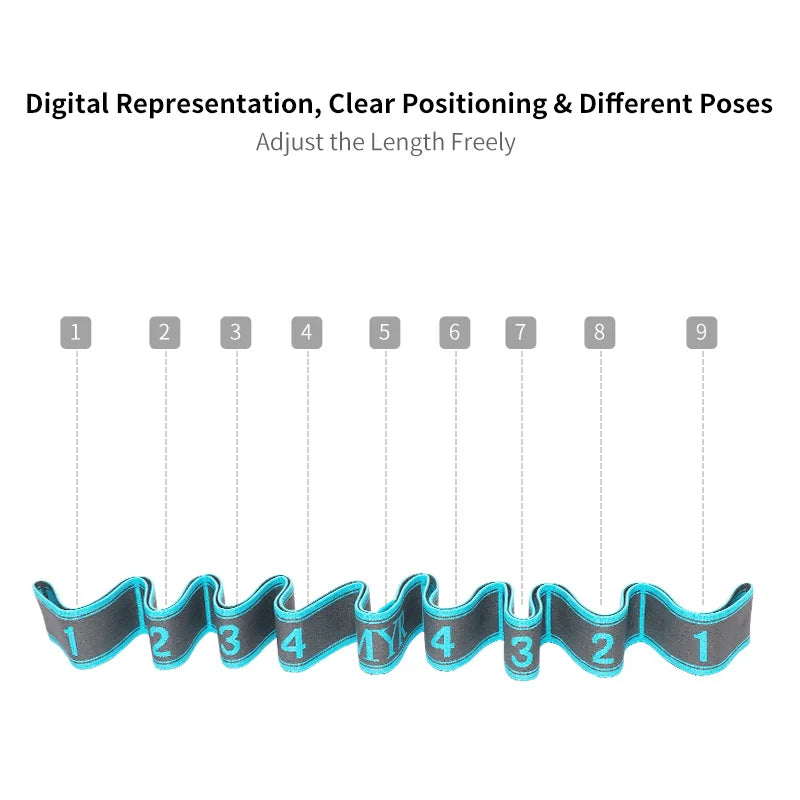 Elastic Yoga & Stretching Strap with Loops - yourelevatedwellness