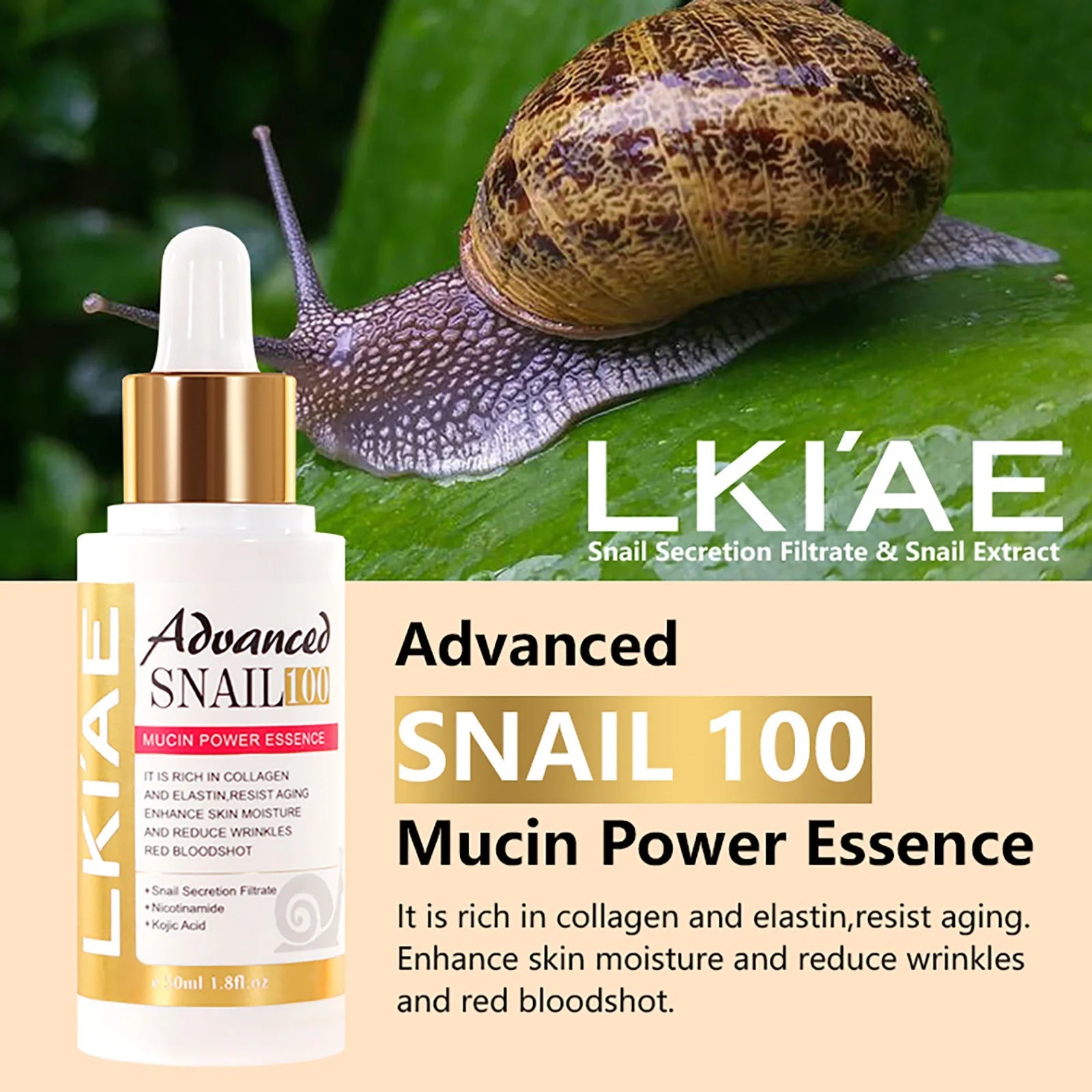 Advanced Snail 100% Mucin Power Essence, Brightening and Firming Skin, Anti-Aging, Reduce Dark Spots, Wrinkles, With Collagen yourelevatedwellness