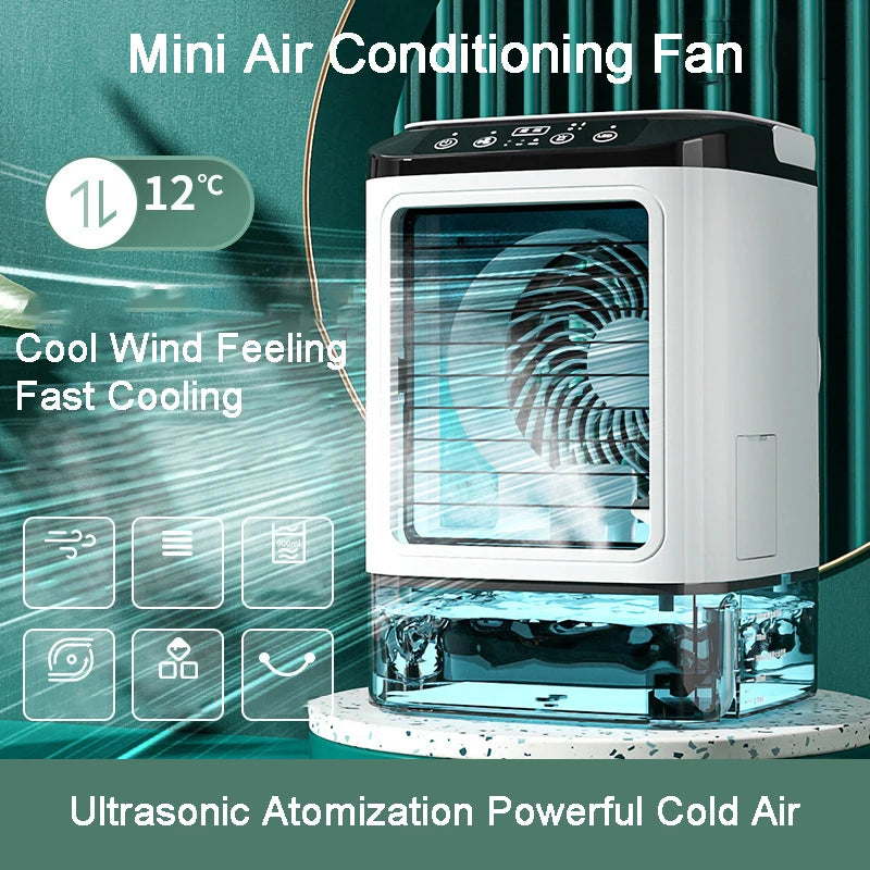 Desktop Air Conditioner Fan – Portable Ultrasonic Air Cooler with Night Light - yourelevatedwellness