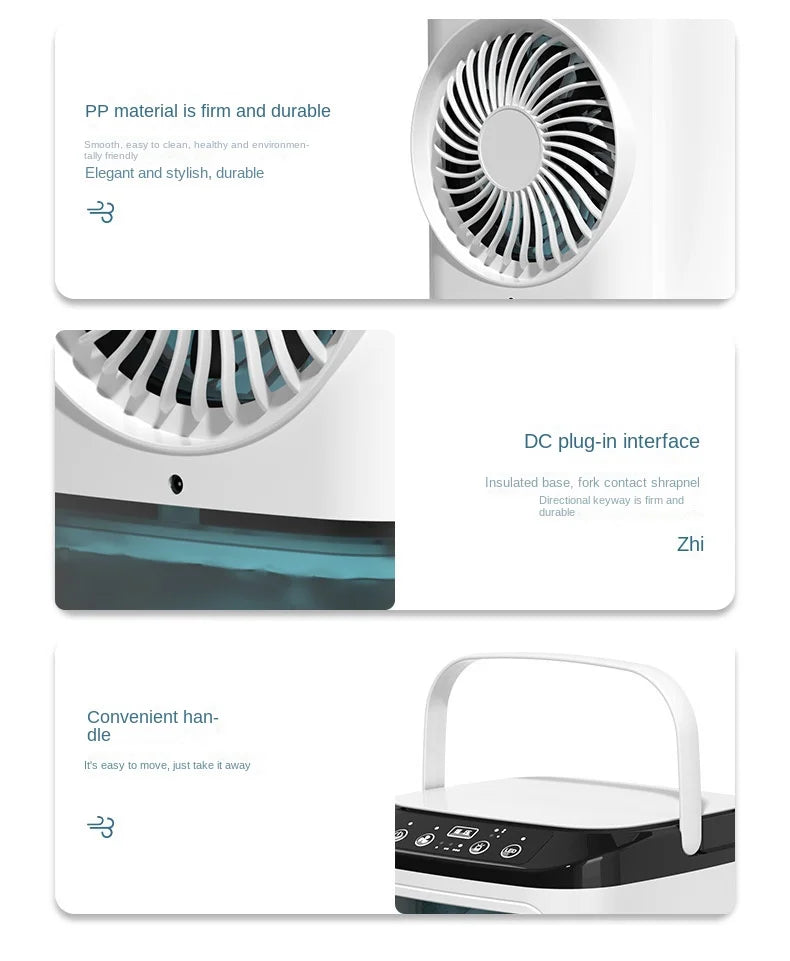 Desktop Air Conditioner Fan – Portable Ultrasonic Air Cooler with Night Light - yourelevatedwellness