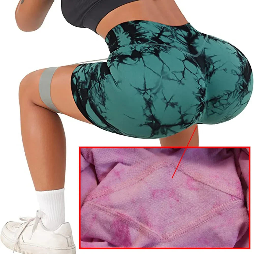 Women’s High-Waisted Tie-Dye Yoga Shorts - yourelevatedwellness