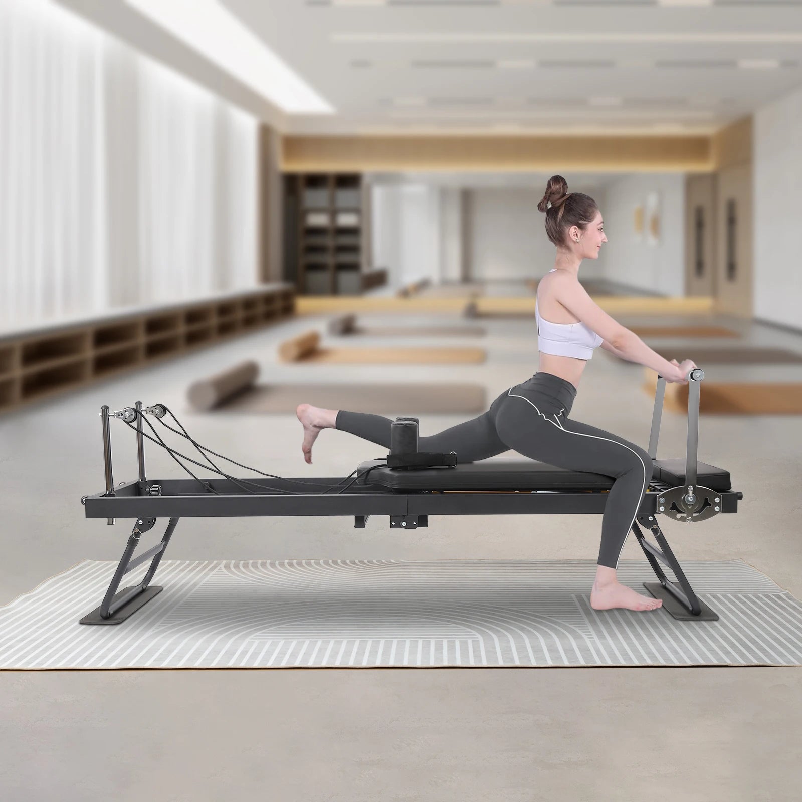 Foldable Steel Pilates Reformer Machine - yourelevatedwellness