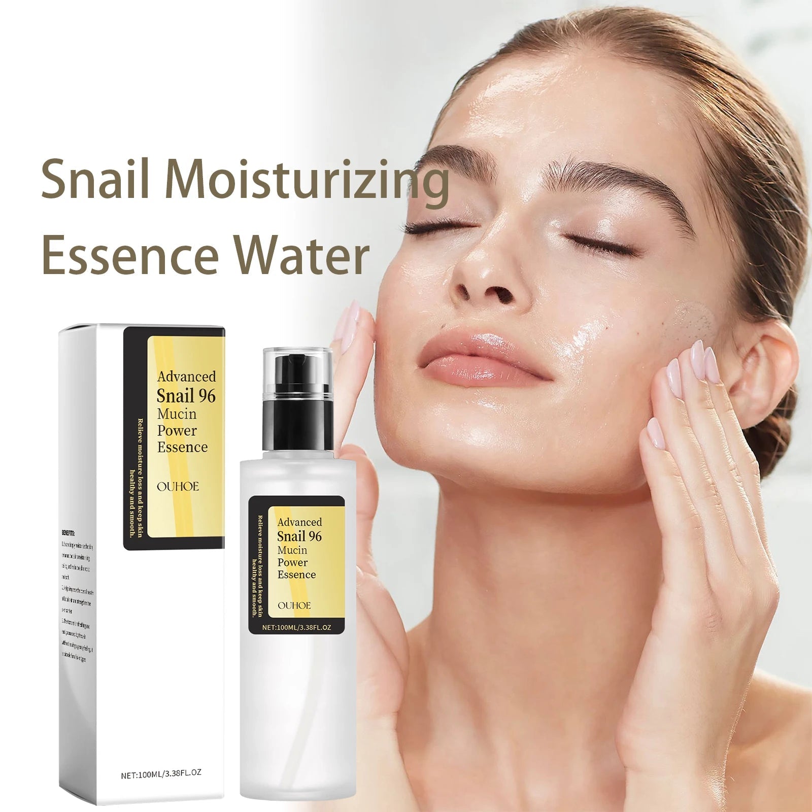 Snail Mucin Essence 100ml Hydrating Booster Deep Moisture Revitalize Dull Skin Soothing Face Treatment Glow Essence for Dry Skin yourelevatedwellness