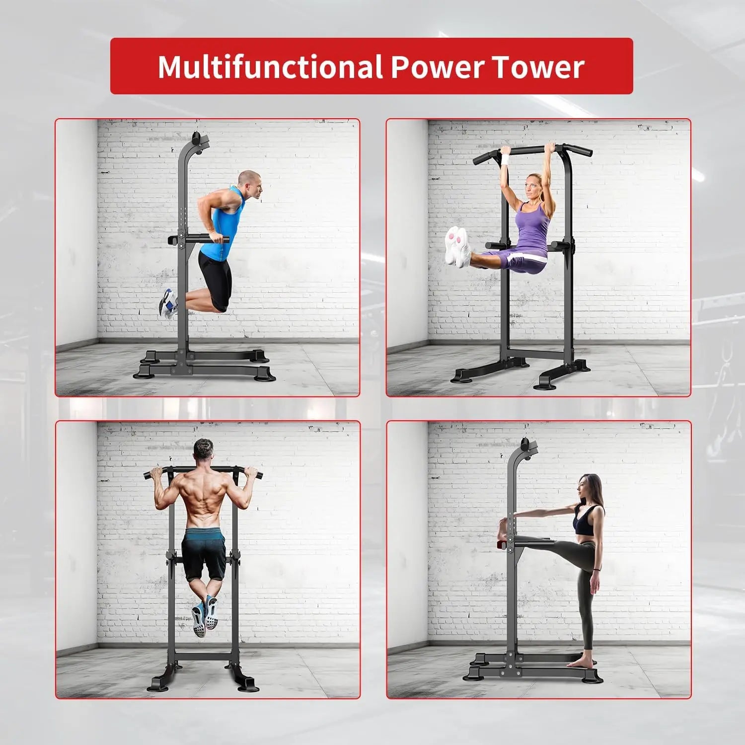Adjustable Power Tower Dip & Pull-Up Station - yourelevatedwellness