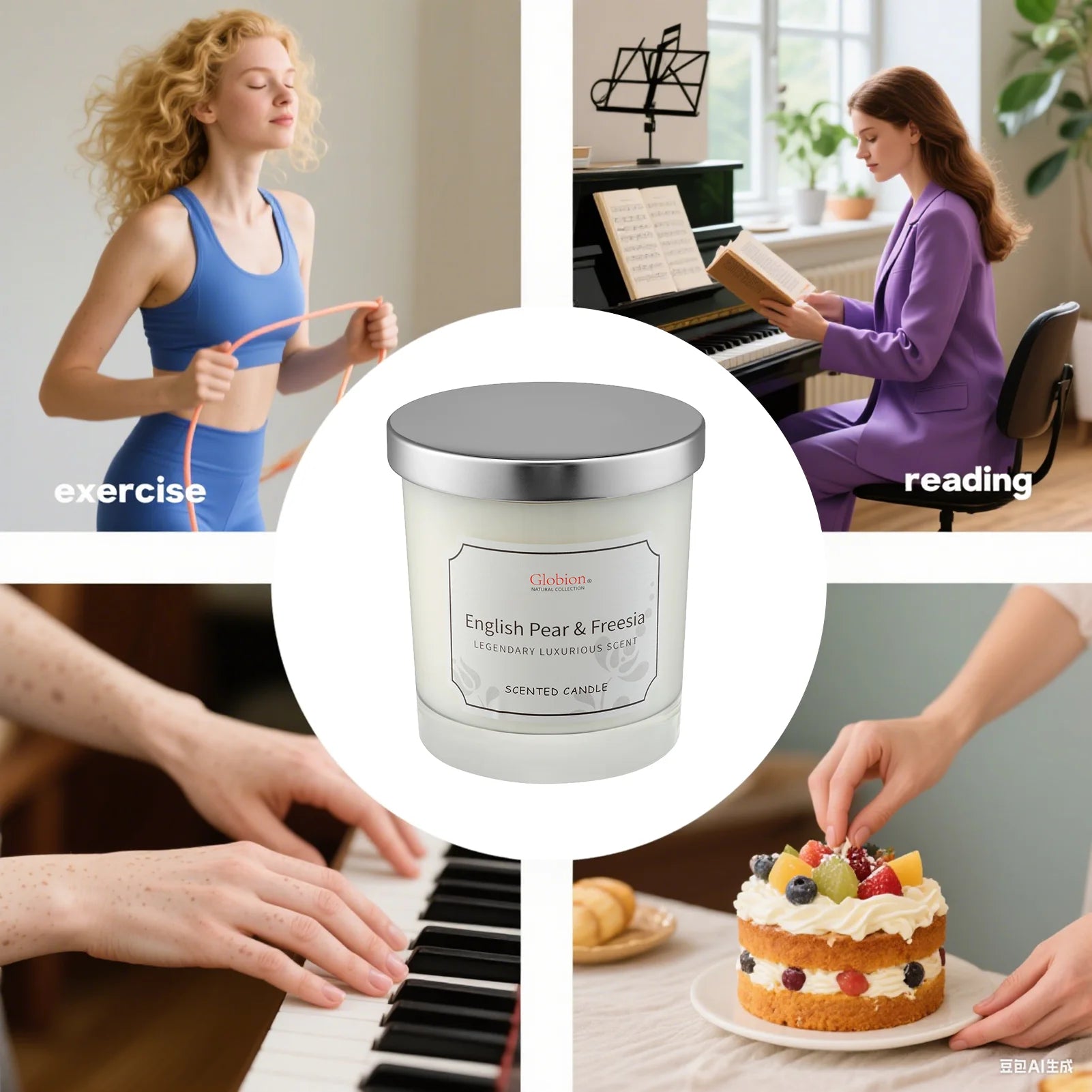English Pear & Freesia Scented Aromatherapy Candle 7oz - yourelevatedwellness