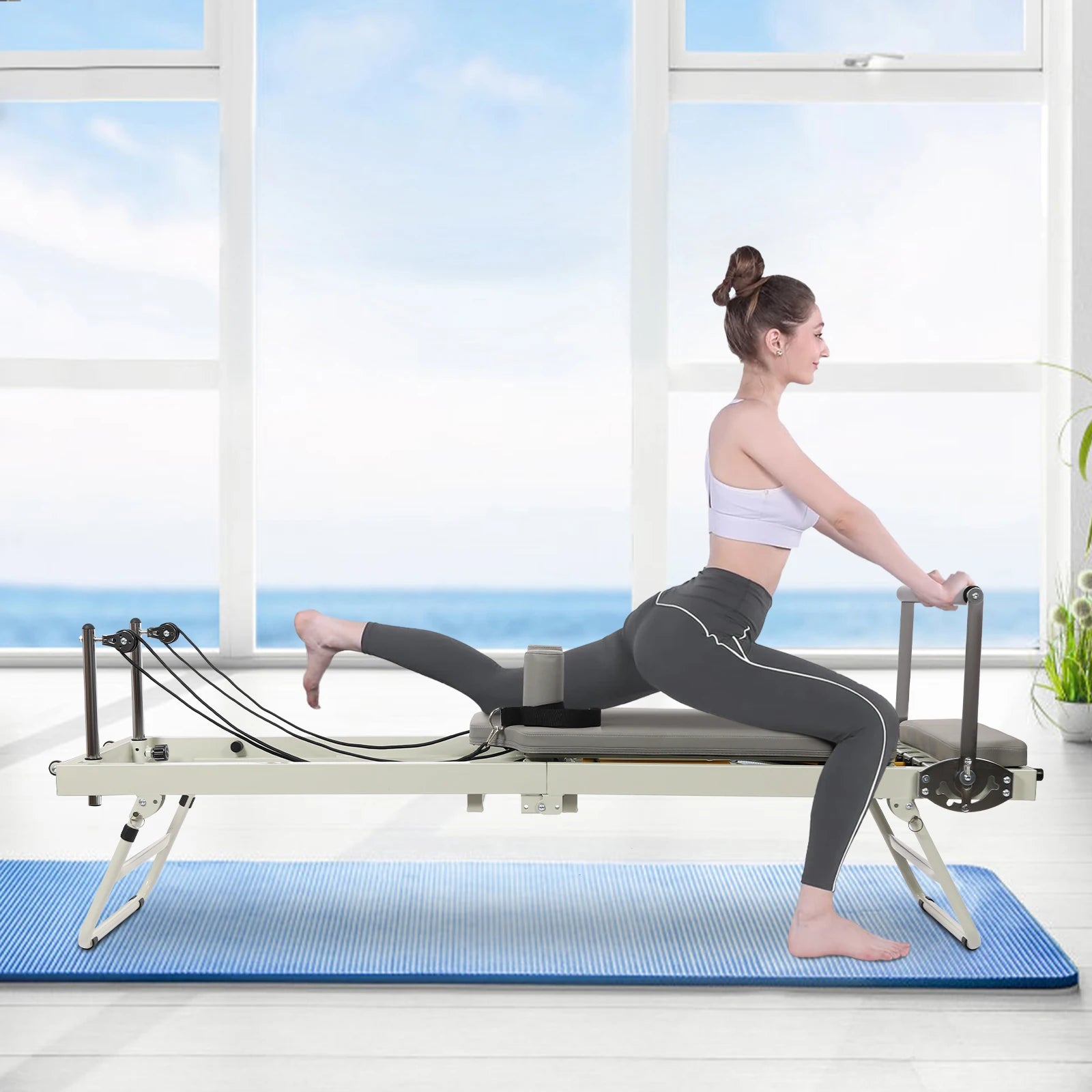 Foldable Steel Pilates Reformer Machine - yourelevatedwellness