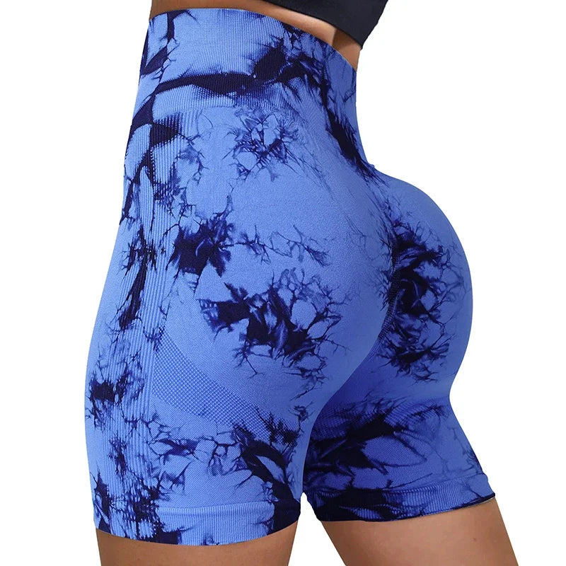 Women’s High-Waisted Tie-Dye Yoga Shorts - yourelevatedwellness