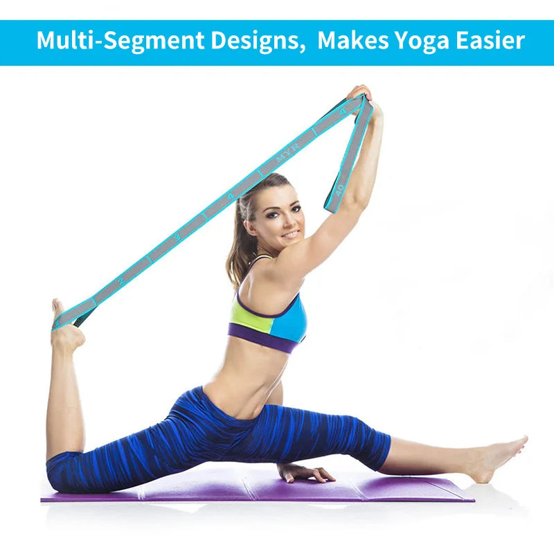 Elastic Yoga & Stretching Strap with Loops - yourelevatedwellness