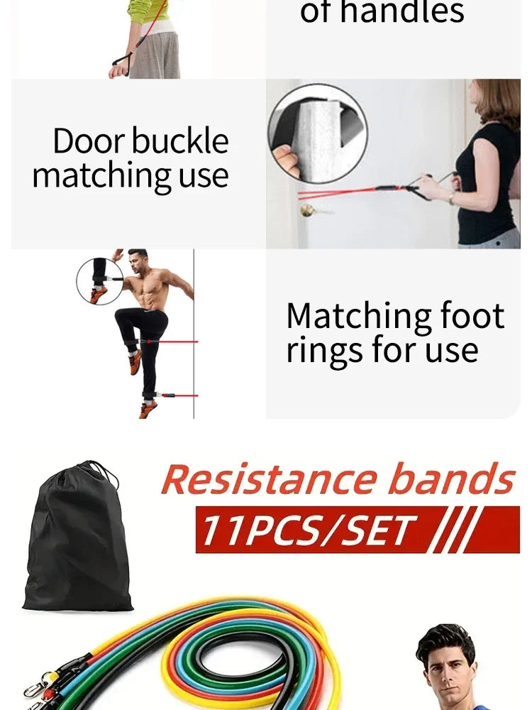 11-Piece Resistance Training Strap Set – Home Gym Fitness Bands - yourelevatedwellness