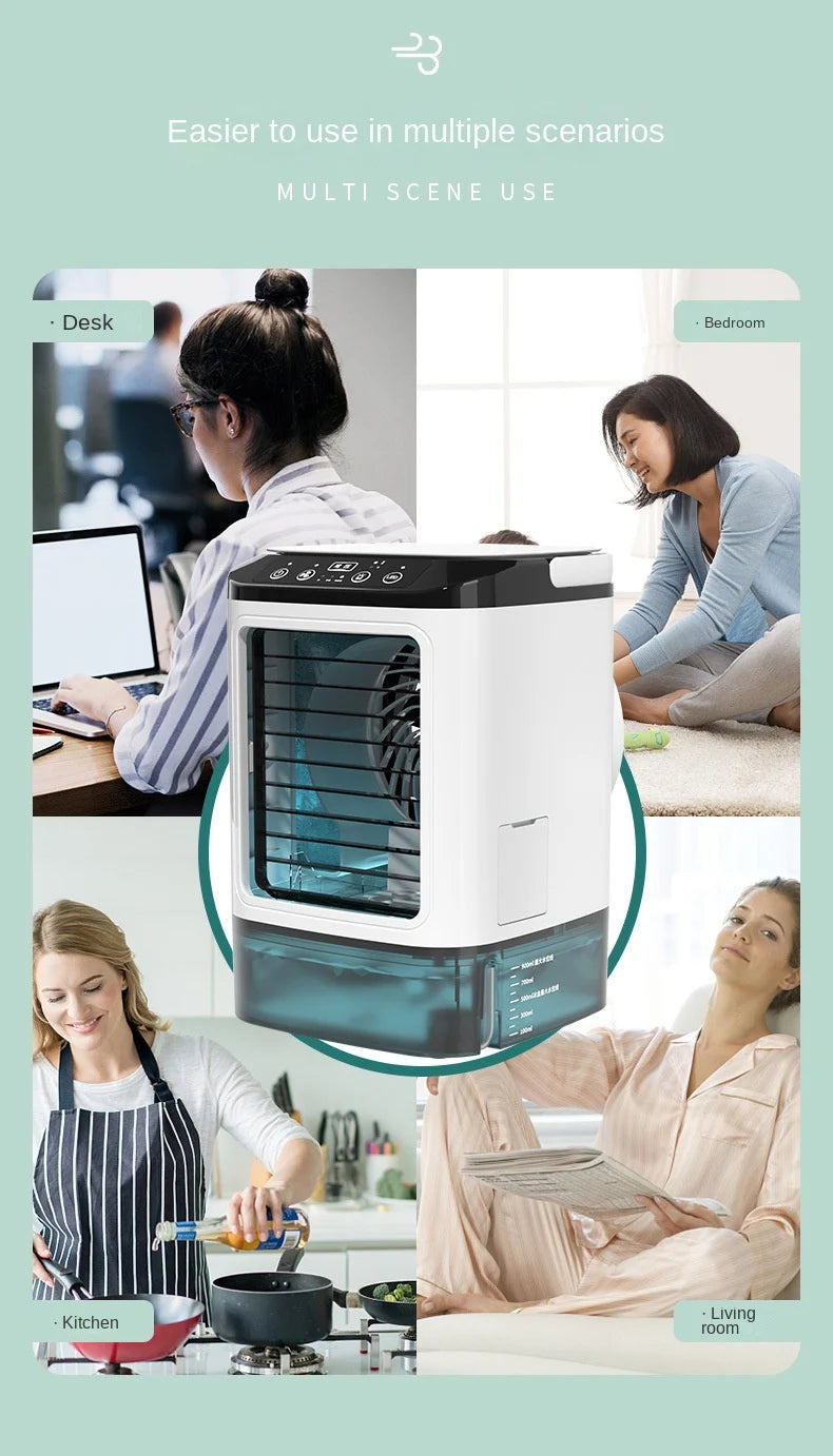 Desktop Air Conditioner Fan – Portable Ultrasonic Air Cooler with Night Light - yourelevatedwellness