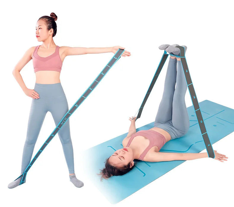 Elastic Yoga & Stretching Strap with Loops - yourelevatedwellness