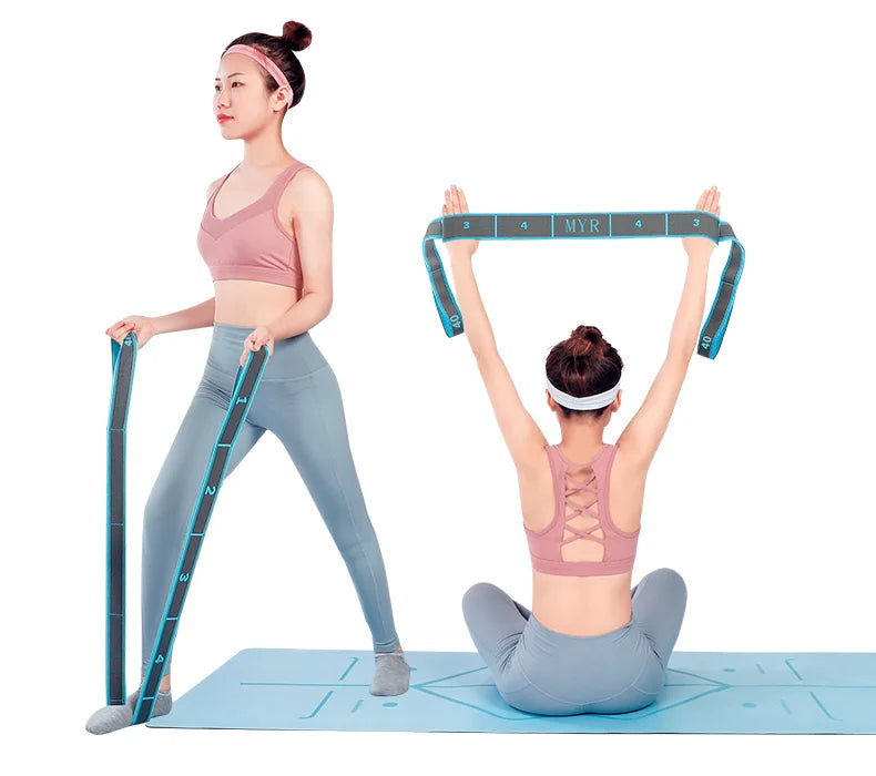 Elastic Yoga & Stretching Strap with Loops - yourelevatedwellness